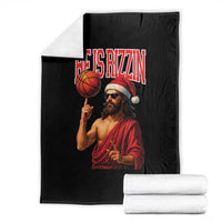 Jesus Basketball Christmas Throw Blanket He Is Rizzin - Wonder Print Shop