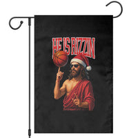 Jesus Basketball Christmas Garden Flag He Is Rizzin - Wonder Print Shop
