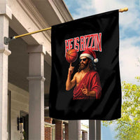 Jesus Basketball Christmas Garden Flag He Is Rizzin - Wonder Print Shop