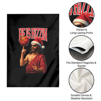 Jesus Basketball Christmas Garden Flag He Is Rizzin - Wonder Print Shop