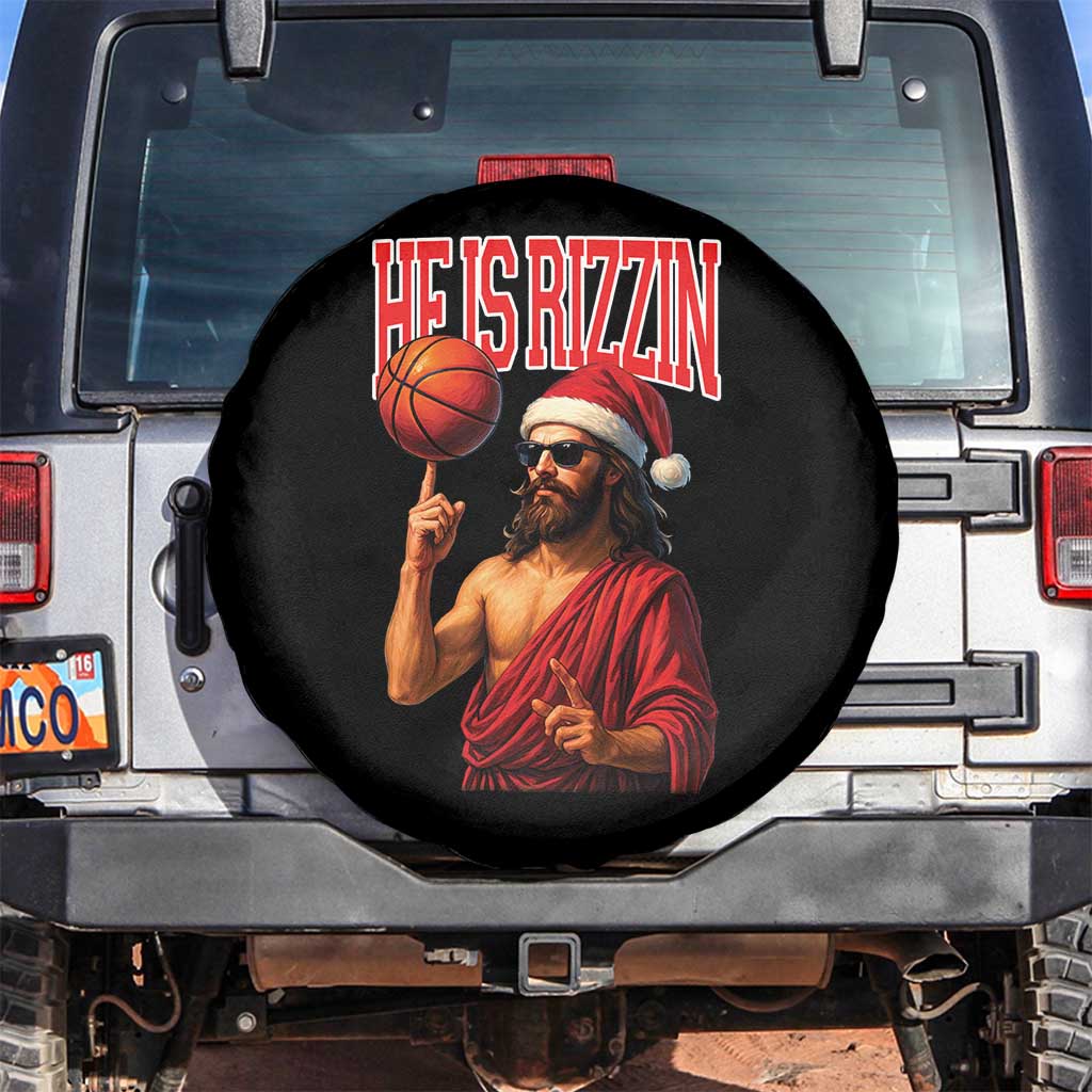 Jesus Basketball Christmas Spare Tire Cover He Is Rizzin - Wonder Print Shop