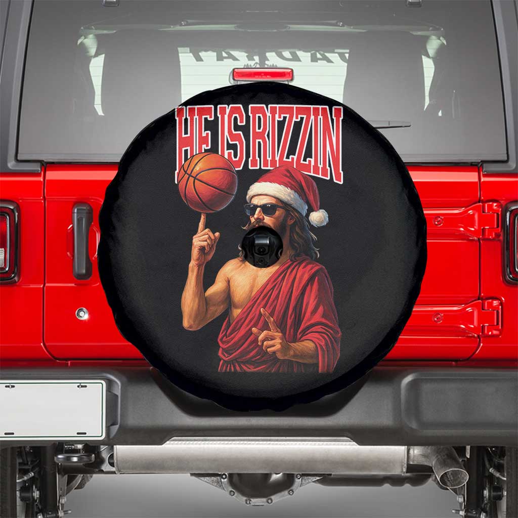Jesus Basketball Christmas Spare Tire Cover He Is Rizzin - Wonder Print Shop