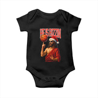 Jesus Basketball Christmas Baby Onesie He Is Rizzin - Wonder Print Shop