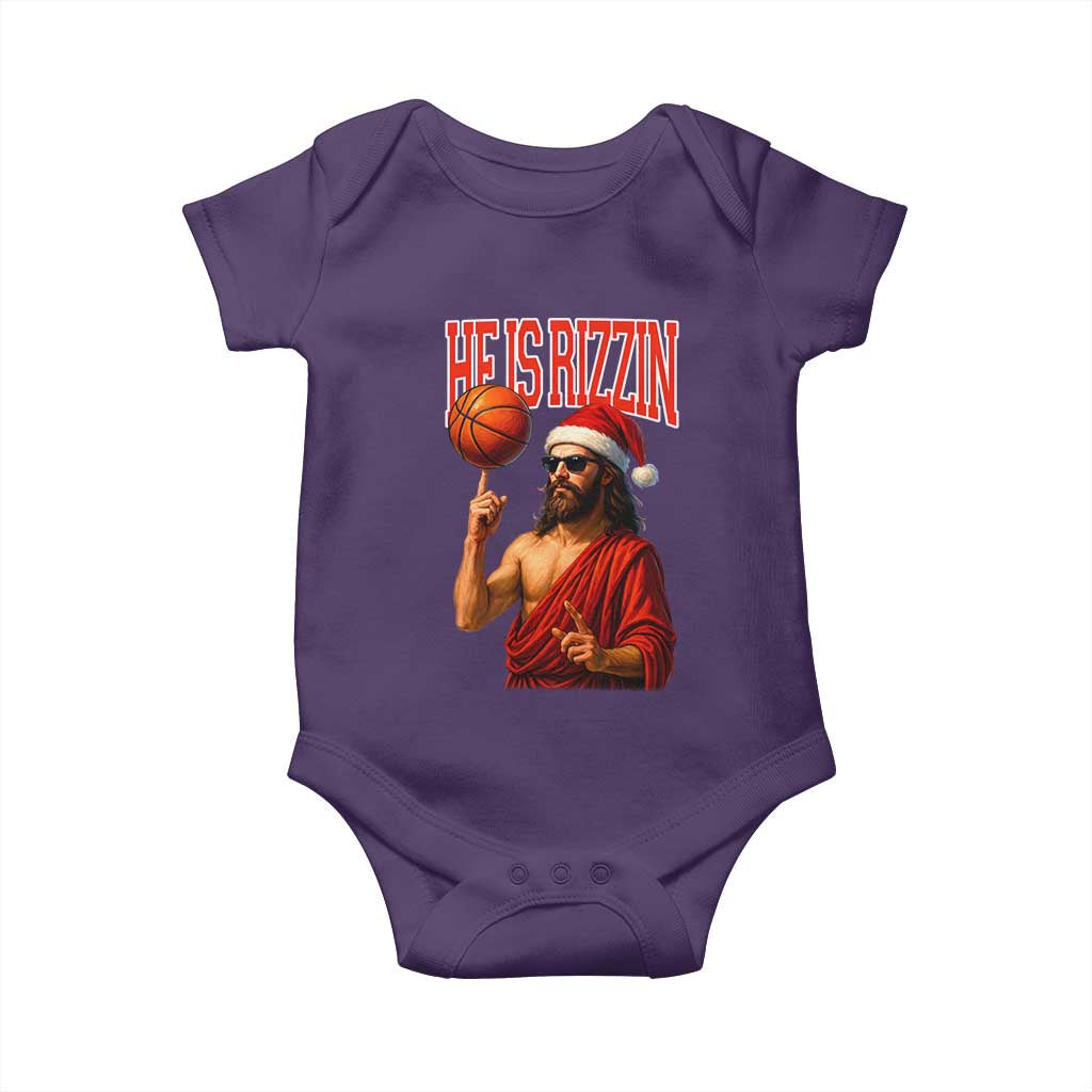 Jesus Basketball Christmas Baby Onesie He Is Rizzin - Wonder Print Shop
