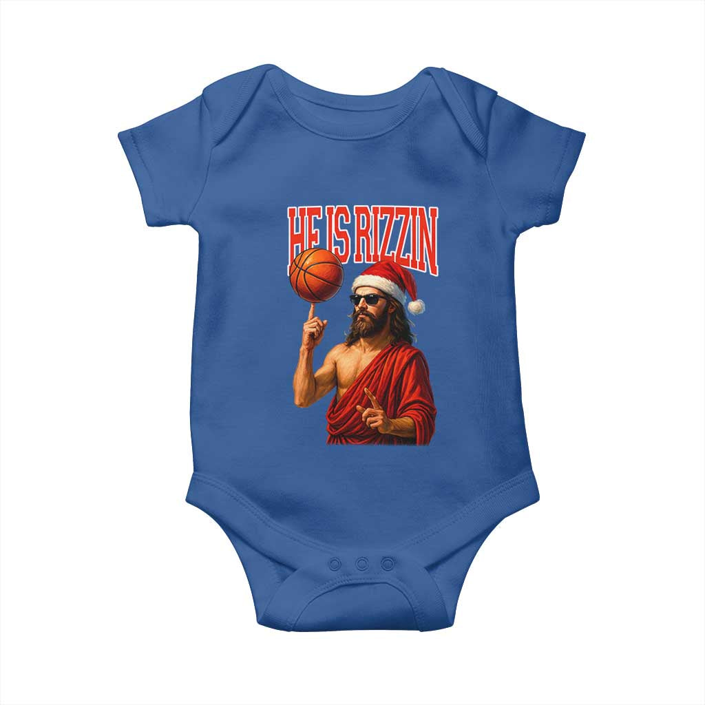 Jesus Basketball Christmas Baby Onesie He Is Rizzin - Wonder Print Shop