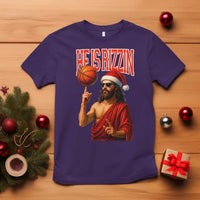 Jesus Basketball Christmas T Shirt He Is Rizzin - Wonder Print Shop
