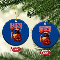 Jesus Basketball Xmas Ceramic Ornament He Is Rizzin - Wonder Print Shop