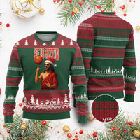 Jesus Basketball Xmas Ugly Christmas Sweater He Is Rizzin - Wonder Print Shop
