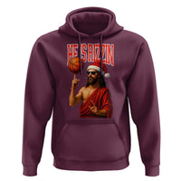Jesus Basketball Christmas Hoodie He Is Rizzin - Wonder Print Shop