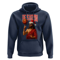 Jesus Basketball Christmas Hoodie He Is Rizzin - Wonder Print Shop