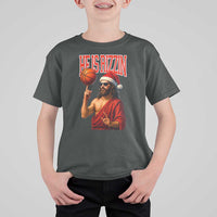 Jesus Basketball Christmas T Shirt For Kid He Is Rizzin - Wonder Print Shop