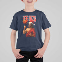 Jesus Basketball Christmas T Shirt For Kid He Is Rizzin - Wonder Print Shop