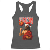 Jesus Basketball Christmas Racerback Tank Top He Is Rizzin - Wonder Print Shop