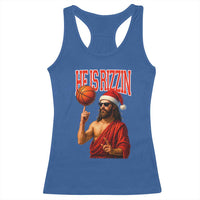 Jesus Basketball Christmas Racerback Tank Top He Is Rizzin - Wonder Print Shop