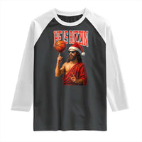 Jesus Basketball Christmas Raglan Shirt He Is Rizzin - Wonder Print Shop