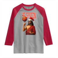 Jesus Basketball Christmas Raglan Shirt He Is Rizzin - Wonder Print Shop