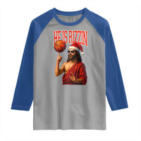 Jesus Basketball Christmas Raglan Shirt He Is Rizzin - Wonder Print Shop