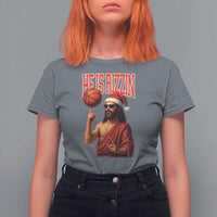 Jesus Basketball Christmas T Shirt For Women He Is Rizzin - Wonder Print Shop