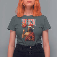 Jesus Basketball Christmas T Shirt For Women He Is Rizzin - Wonder Print Shop