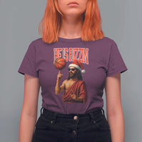 Jesus Basketball Christmas T Shirt For Women He Is Rizzin - Wonder Print Shop