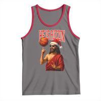 Jesus Basketball Christmas Tank Top He Is Rizzin - Wonder Print Shop