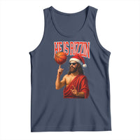 Jesus Basketball Christmas Tank Top He Is Rizzin - Wonder Print Shop