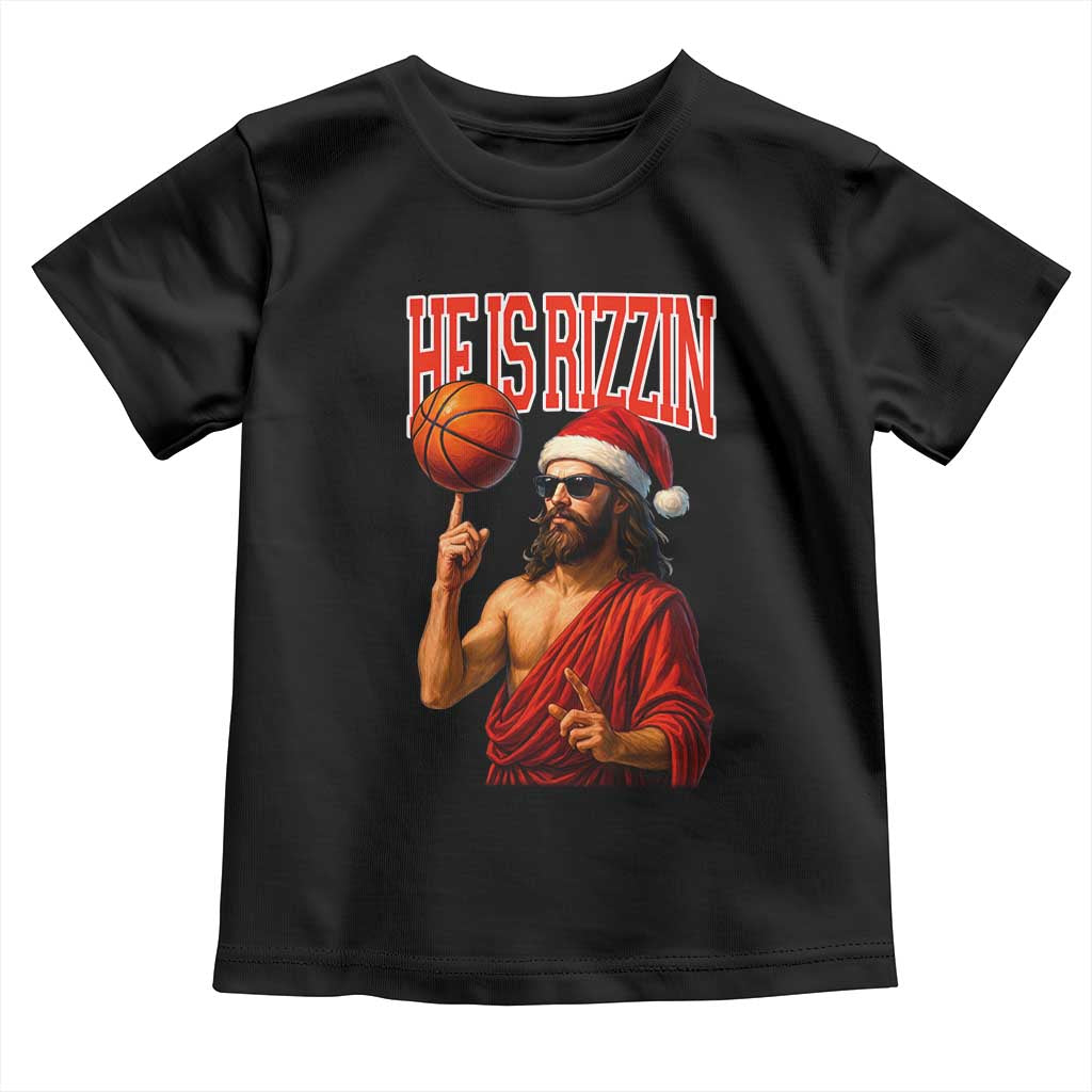 Jesus Basketball Christmas Toddler T Shirt He Is Rizzin - Wonder Print Shop