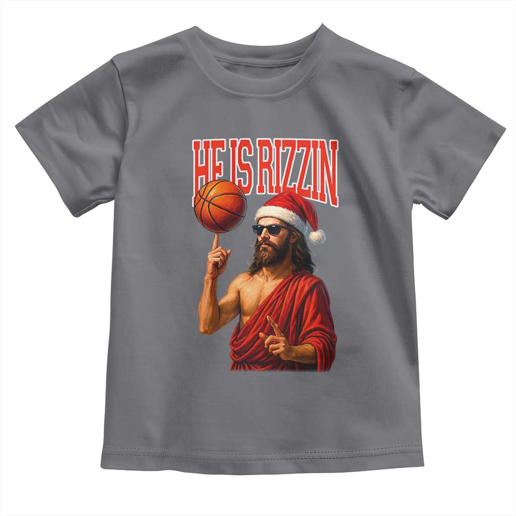 Jesus Basketball Christmas Toddler T Shirt He Is Rizzin - Wonder Print Shop