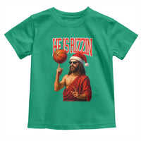 Jesus Basketball Christmas Toddler T Shirt He Is Rizzin - Wonder Print Shop