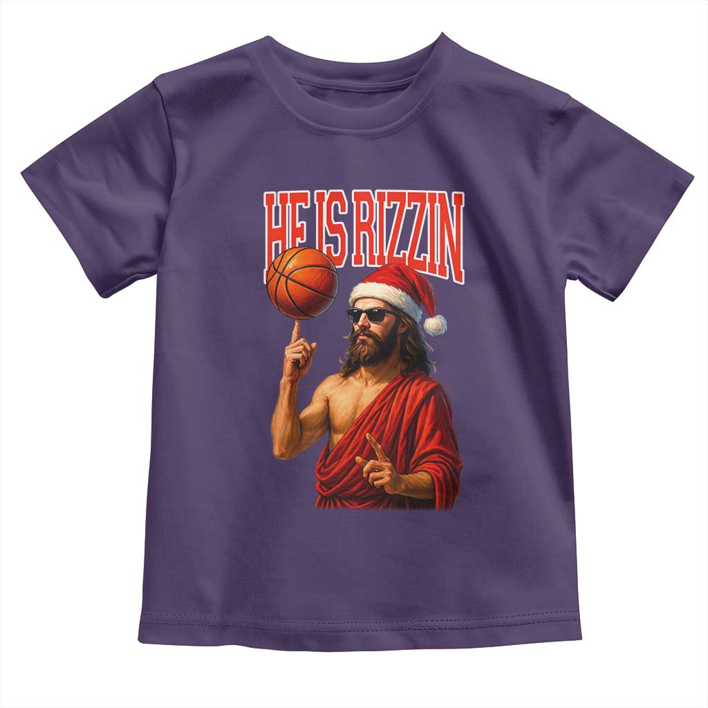 Jesus Basketball Christmas Toddler T Shirt He Is Rizzin - Wonder Print Shop