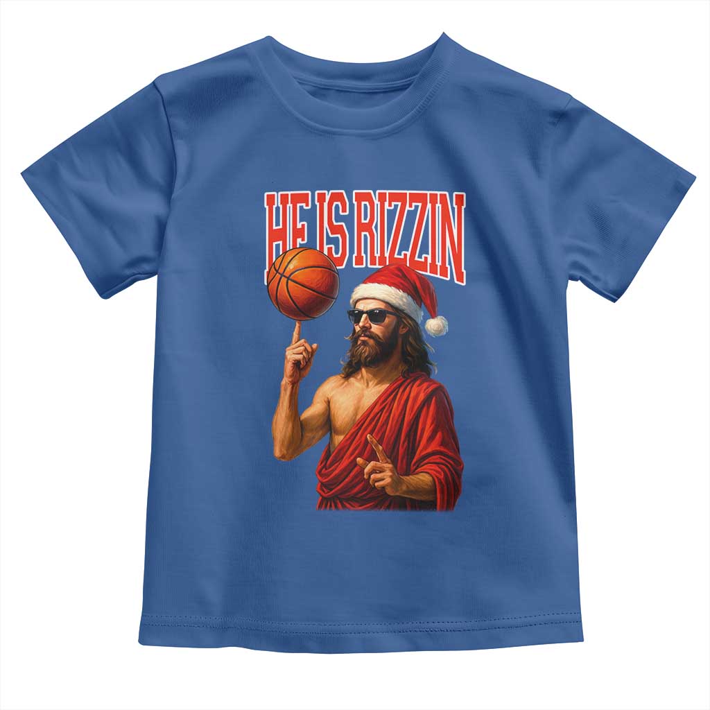 Jesus Basketball Christmas Toddler T Shirt He Is Rizzin - Wonder Print Shop