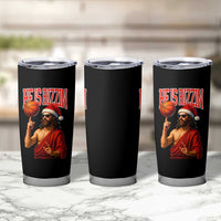 Jesus Basketball Christmas Tumbler Cup He Is Rizzin - Wonder Print Shop