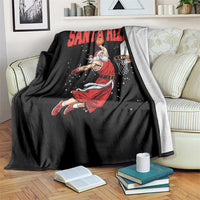 Santa Basketball Christmas Throw Blanket He Is Rizzin - Wonder Print Shop