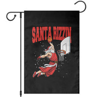 Santa Basketball Christmas Garden Flag He Is Rizzin - Wonder Print Shop