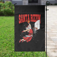 Santa Basketball Christmas Garden Flag He Is Rizzin - Wonder Print Shop
