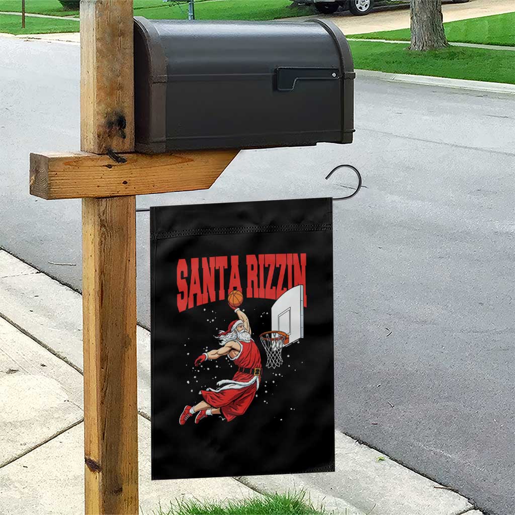 Santa Basketball Christmas Garden Flag He Is Rizzin - Wonder Print Shop