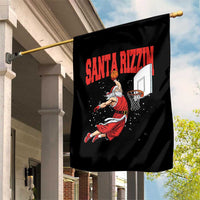 Santa Basketball Christmas Garden Flag He Is Rizzin - Wonder Print Shop