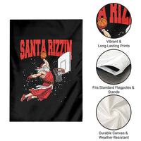 Santa Basketball Christmas Garden Flag He Is Rizzin - Wonder Print Shop