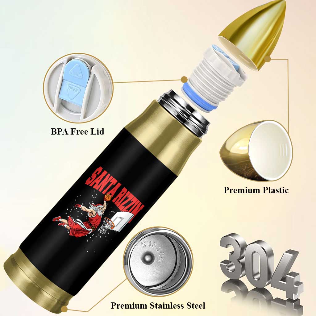 Santa Basketball Christmas Bullet Tumbler He Is Rizzin - Wonder Print Shop