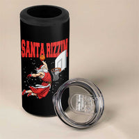 Santa Basketball Christmas 4 in 1 Can Cooler Tumbler He Is Rizzin - Wonder Print Shop
