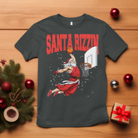Santa Basketball Christmas T Shirt He Is Rizzin - Wonder Print Shop