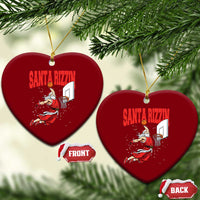 Santa Basketball Xmas Ceramic Ornament He Is Rizzin - Wonder Print Shop