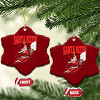 Santa Basketball Xmas Ceramic Ornament He Is Rizzin - Wonder Print Shop