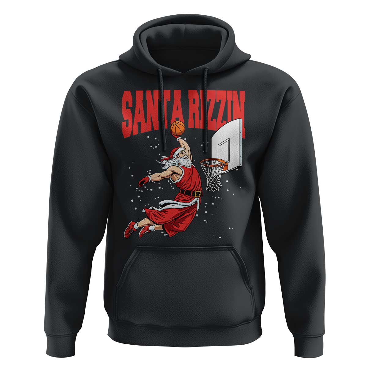 Santa Basketball Christmas Hoodie He Is Rizzin - Wonder Print Shop