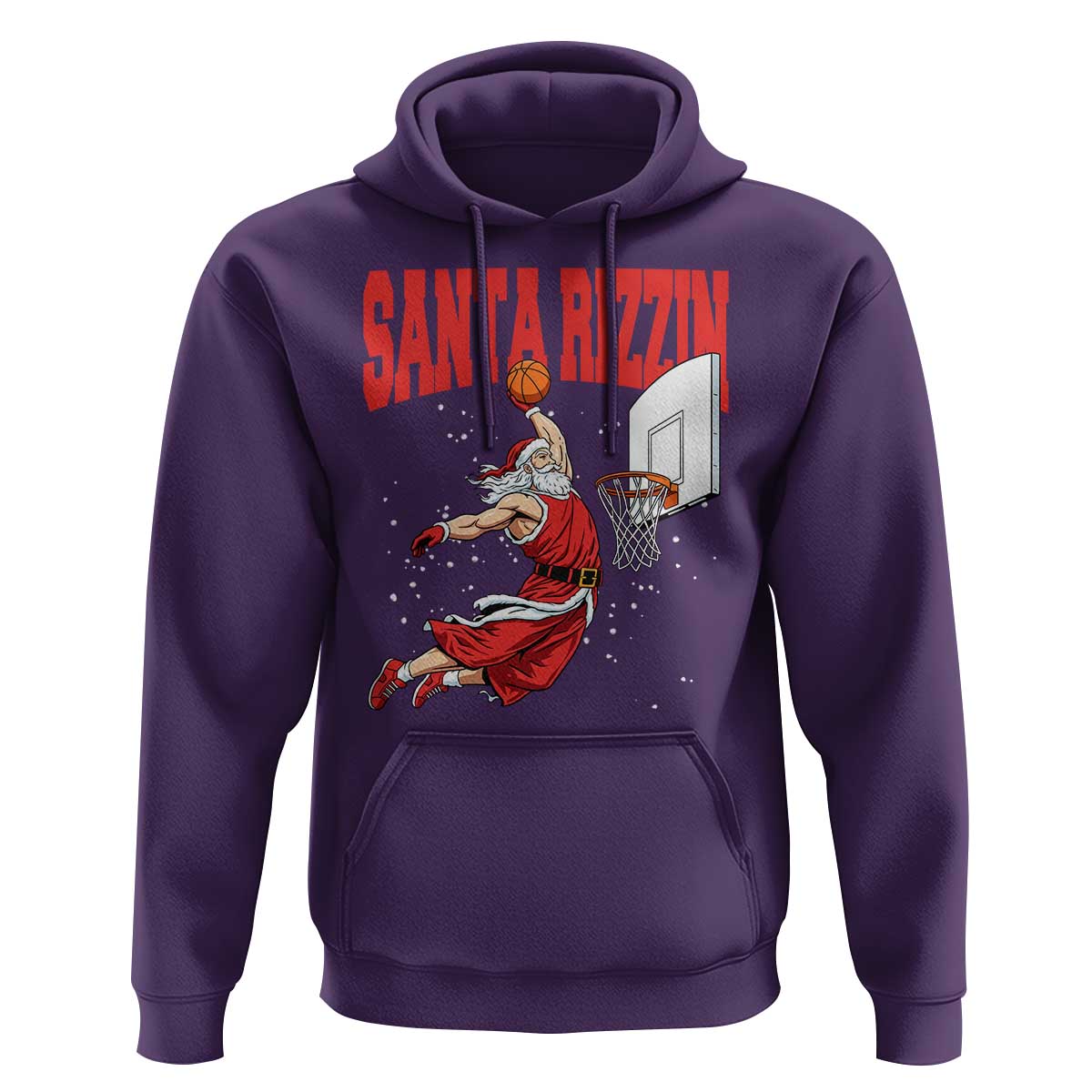 Santa Basketball Christmas Hoodie He Is Rizzin - Wonder Print Shop