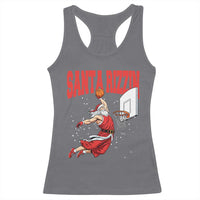 Santa Basketball Christmas Racerback Tank Top He Is Rizzin - Wonder Print Shop