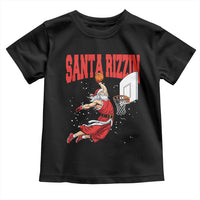 Santa Basketball Christmas Toddler T Shirt He Is Rizzin - Wonder Print Shop