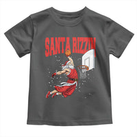 Santa Basketball Christmas Toddler T Shirt He Is Rizzin - Wonder Print Shop