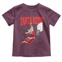 Santa Basketball Christmas Toddler T Shirt He Is Rizzin - Wonder Print Shop