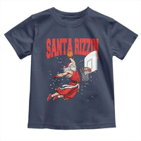Santa Basketball Christmas Toddler T Shirt He Is Rizzin - Wonder Print Shop